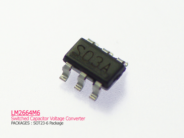 디바이스마트,반도체/전자부품 > 파워관리 IC(PMIC) > 컨버터/스위치 > DC-DC 컨버터,NS,LM2664M6,Vin:1.8V~5.5V 입력이면 Vout: -1.8V~-5.5V 마이너스 출력되는 Convertor