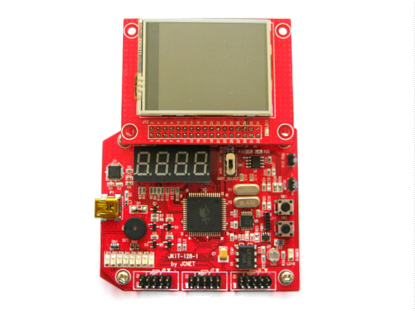 디바이스마트,MCU보드/전자키트 > 프로세서/개발보드 > AVR > ATMEGA128,제이씨넷,Atmega128 AVR 개발/실습키트 JKIT-128-1,JKIT-128-1은 atmega128 MCU를 비롯하여 LED, FND, 스위치, 부저, 온도센서, 광감지센서, 모터제어 드라이버 등의 부품을 실장하여, 다양한 기능을 시험해 볼 수 있는 개발/실습 키트입니다