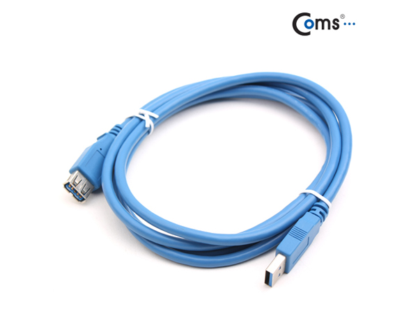 디바이스마트,,Coms,USB 3.0 케이블(청색/연장), 1.8M [C3511],최대 5Gbps의 전송 속도 지원 / USB2.0 및 USB1.1 호환 / 암,수 케이블
