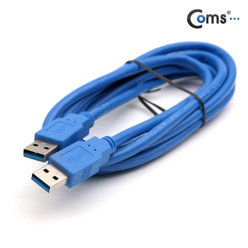 디바이스마트,케이블/전선 > USB 케이블 > 데이터케이블(MM) > USB 3.0 A타입 케이블,Coms,USB 3.0 A/A 케이블 1.8M [BC216],USB 3.0 AM-AM 케이블 / 파란색 / 1.8M