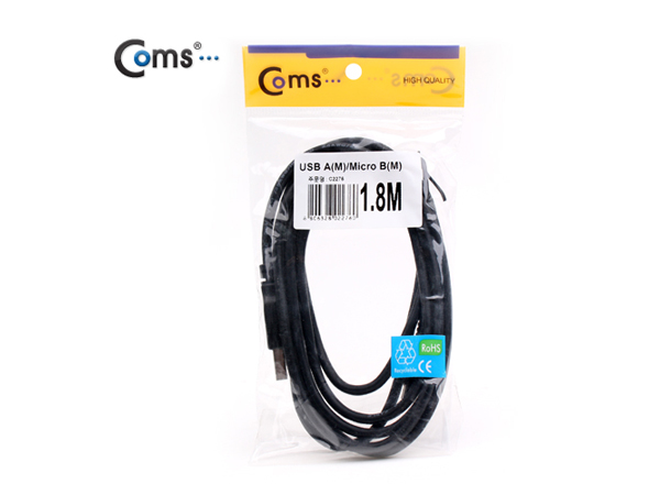 디바이스마트,,Coms,USB/MICRO USB(B) 케이블, 1.8M [C2276],일반적으로 쓰이는 스마트폰/모바일 기기 케이블