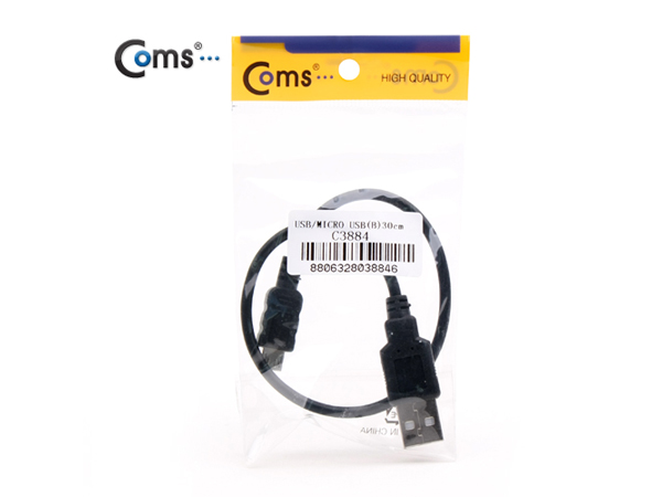 디바이스마트,,Coms,USB A(M)/Micro USB(B) 케이블, 30cm [C3884],일반적으로 쓰이는 스마트폰/모바일 기기 케이블