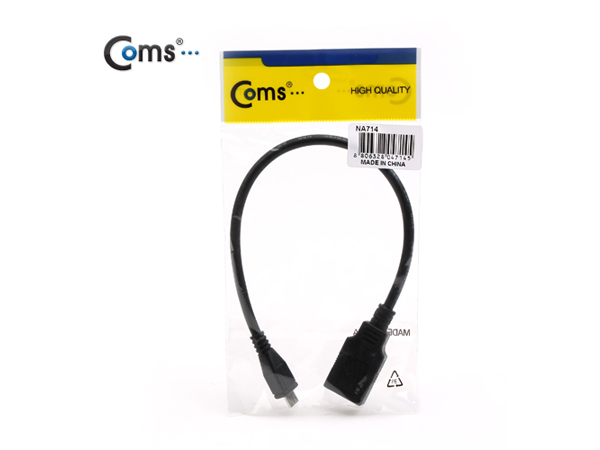 디바이스마트,케이블/전선 > USB 케이블 > OTG(FM) > micro B타입(5핀) OTG,Coms,USB 케이블(Short/Micro B M/USB AF), 30cm [NA714],일반 USB A(F) to Micro B(M) 타입 연장 및 변환 케이블 / 길이 : 30cm / 색상 : 블랙