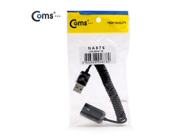디바이스마트,케이블/전선 > USB 케이블 > 연장케이블(MF) > USB 2.0 A타입 연장케이블,Coms,USB 케이블(Short/연장 MF), 10cm~70cm [NA876],USB2.0 / USB A-Male(수) / A-Female(암) 스프링 타입 케이블