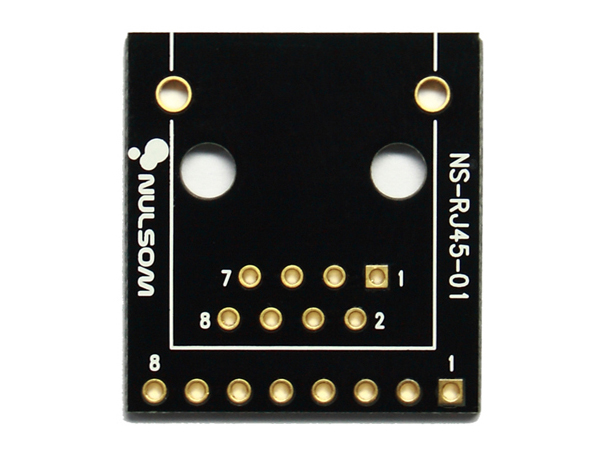 디바이스마트,MCU보드/전자키트 > 개발용 장비 > USB/RS232/RS485 컨버터,NulSom Inc.,NS-RJ45-01 (RJ45 변환보드),RJ45를 브레드보드에 부착 할 수 있도록 2.54mm Pitch로 변환해주는 변환용 기판