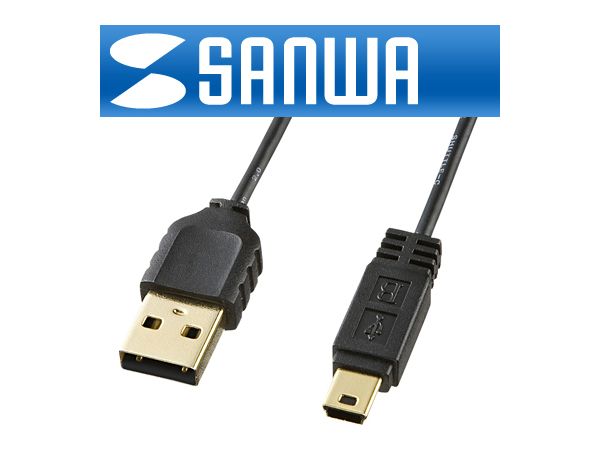 SANWA 초슬림 USB2.0 Mini 5핀 케이블 [길이선택]