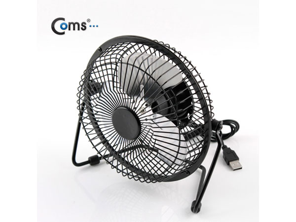디바이스마트,컴퓨터/모바일/가전 > 가전/생활용품 > 계절가전 > 선풍기/냉풍기,Coms,USB 선풍기 (상하조절),Metal Black/대형-20cm [BE884],저소음 3엽 날개 적용