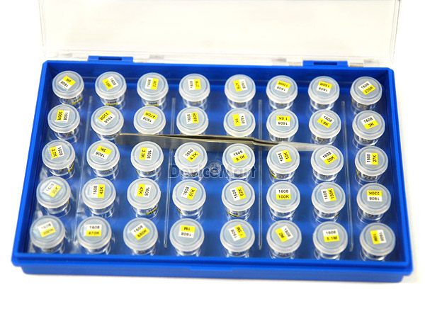 디바이스마트,RLC/수동소자 > 엔지니어 샘플키트 > 저항 키트 > 칩저항 키트,디바이스마트,NT-칩저항 키트 1608사이즈 40종 키트(200개入)  (0~10MΩ),칩저항 1608사이즈 (J급)  0~10MΩ 40종 각각 200개씩, 원형 케이스사용 [주문제작상품으로 결제 후 취소/교환 불가 상품입니다.]