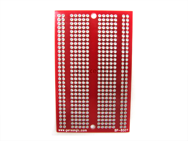 디바이스마트,커넥터/PCB > PCB기판/관련상품 > 만능기판 (양면) > 원형홀 만능기판,거상인,브레드보드형 만능기판 BP-8002,브레드보드형 만능기판~!! 사이즈: 50X81mm, 420홀