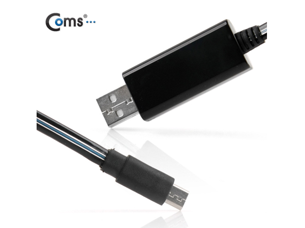 디바이스마트,컴퓨터/모바일/가전 > 스마트폰/스마트기기 > 케이블/젠더 > 마이크로 5핀 케이블,Coms,USB/Micro USB(B) 케이블(EL 발광 LED),충전되는 스마트폰의 상황을 실시간으로 확인가능