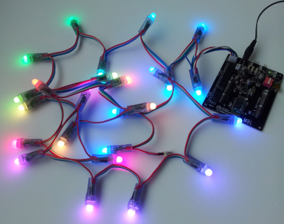 디바이스마트,MCU보드/전자키트 > 디스플레이 > LED,(주)헬로앱스,아두이노 LED 예술 키트 (SPL-Duino All-In-One 보드 호환),SPL-Duino All-In-One 보드에 바로 연결 가능한 25개 셀 구성의 LED 체인