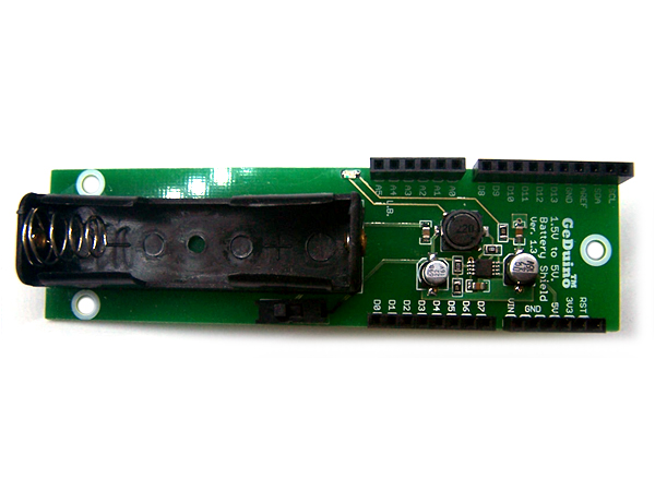 디바이스마트,오픈소스/코딩교육 > 아두이노 > 아두이노 호환쉴드,그란테크,GeDuino Battery Shield,AA Battery 1Cell 로 5V 를 공급할 수 있는 GeDuino Battery Shield