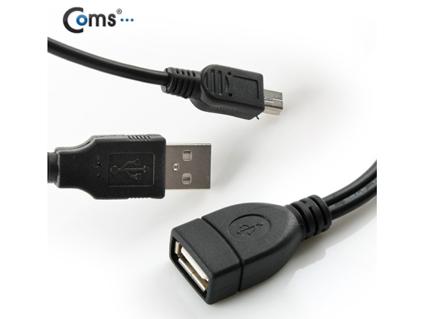 디바이스마트,컴퓨터/모바일/가전 > 스마트폰/스마트기기 > 케이블/젠더 > 마이크로 5핀 케이블,Coms,USB 케이블 Short (Mini 5P M/USB M/F),Y형 [NA843],15cm / Data OTG 케이블 & 전원 추가 공급