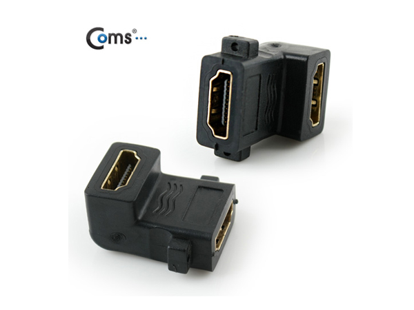 디바이스마트,케이블/전선 > 영상/음향 케이블 > HDMI/DVI 케이블,Coms,HDMI 젠더 (연장 F/F, 꺾임형) [BE022],HDMI 젠더 / HDMI FEMALE x 2 / 상향 꺾임형 / 나사 고정 기능 