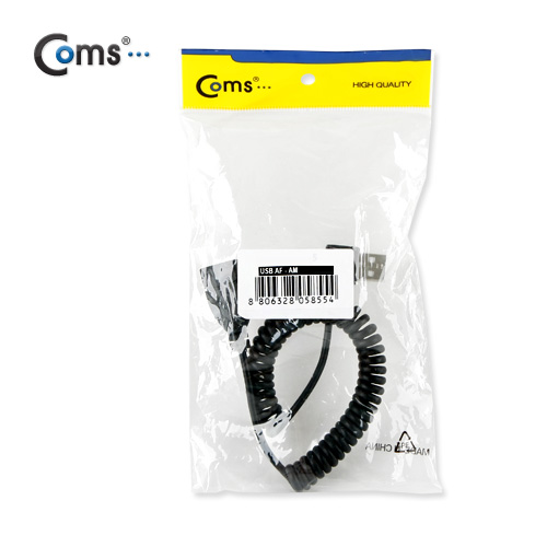 디바이스마트,케이블/전선 > USB 케이블 > 연장케이블(MF) > USB 2.0 A타입 연장케이블,Coms,USB 연장 케이블(Short/MF형), 스프링(30cm ~ ), 왼쪽 꺾임 [NA844],USB2.0 연장케이블입니다. / AM-AF 타입 / 길이 : 30~ 협소한 공간에서 사용할 때 최적