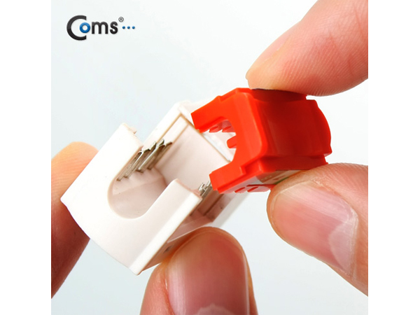 디바이스마트,컴퓨터/모바일/가전 > 네트워크/케이블/컨버터/IOT > 네트워크 자재/공구/타이 > 네트워크 자재,Coms,키스톤잭, tooless-적색/신형, Cat5e [NA847],제품 사이즈 : 33mm(W)X11mm(L)X20mm(H)