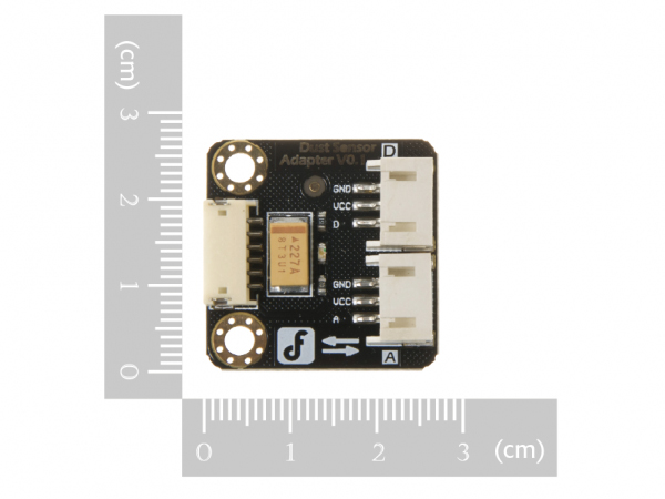 디바이스마트,MCU보드/전자키트 > 센서모듈 > 먼지/가스/연기/불꽃 > 먼지/미세먼지센서,DFROBOT,먼지센서 아답터 [DFR0280],샤프 먼지센서 어댑터, 먼지센서(GP2Y1010AU0F)와 같이 사용, Volatge: 5V, Size: 27x27mm