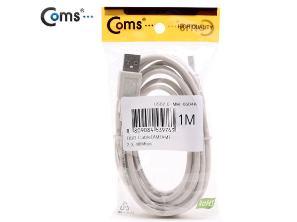디바이스마트,케이블/전선 > USB 케이블 > 데이터케이블(MM) > USB 2.0 A타입 케이블,Coms,USB 케이블(AA형), 1M [C3490],외장하드, 게임기, USB허브장치 등 USB포트를 지원하는 모든 주변기기 호환한 A-A 케이블