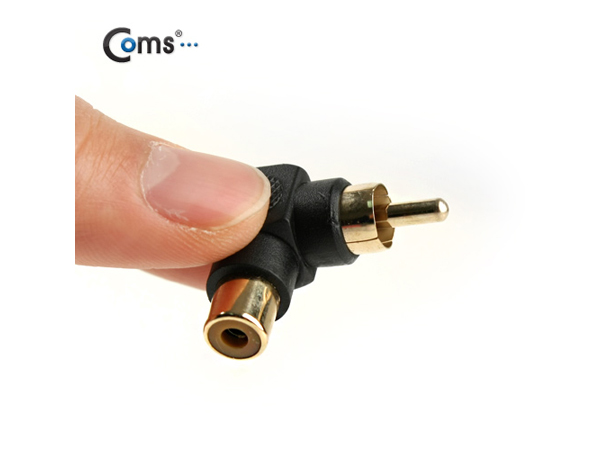 디바이스마트,케이블/전선 > 영상/음향 케이블 > 스테레오/RCA 케이블,Coms,RCA 젠더(M/F), 꺾임/검정 [IT645],RCA 변환 젠더 / RCA MALE - FEMALE / 꺾임형 / BLACK