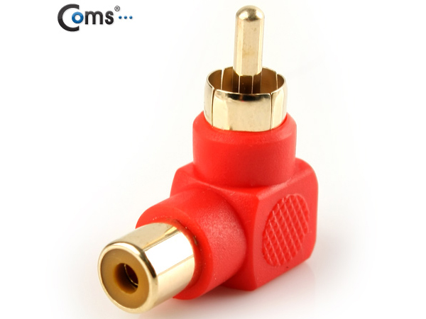디바이스마트,케이블/전선 > 영상/음향 케이블 > 스테레오/RCA 케이블,Coms,RCA 젠더(M/F), 꺾임/적색 [IT646],RCA 변환 젠더 / RCA MALE - FEMALE / 꺾임형 / RED