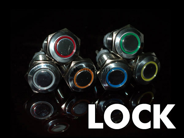 L16FNR-ORANGE LOCK (PUSH LED METAL SWITCH 12V)