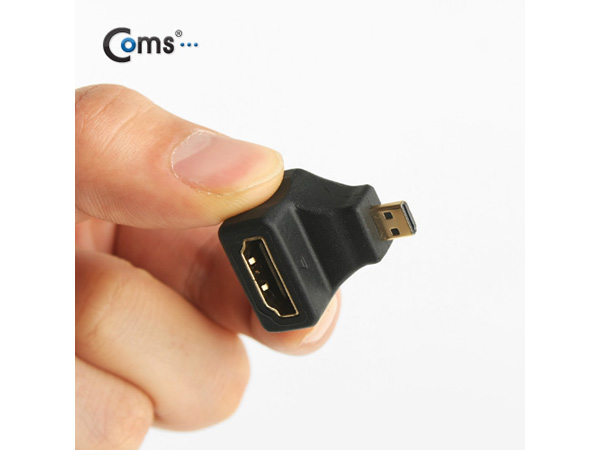 디바이스마트,케이블/전선 > 영상/음향 케이블 > HDMI/DVI 케이블,Coms,HDMI 젠더(Micro HDMI M/HDMI F), 꺾임형 [SP723],Micro HDMI (D type) 젠더 / Micro HDMI MALE - HDMI FEMALE / 꺾임형 / 라즈베리파이4 Pi400 호환 가능