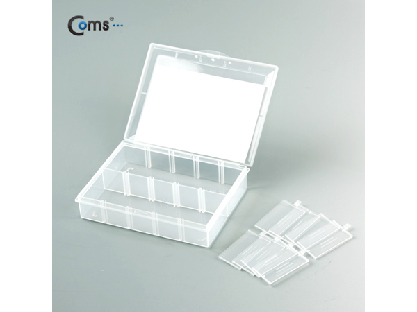 디바이스마트,공구함/작업대/엔클로저 > 공구함/부품함 > 다용도정리함(케이스),Coms,다용도 PVC 수납함(EKB-203) [IT605],내부 10분배 / 13.5 X 10 cm