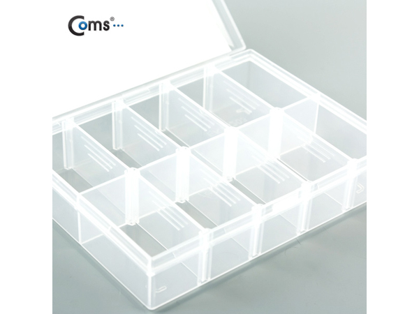 디바이스마트,공구함/작업대/엔클로저 > 공구함/부품함 > 다용도정리함(케이스),Coms,다용도 PVC 수납함(EKB-203) [IT605],내부 10분배 / 13.5 X 10 cm