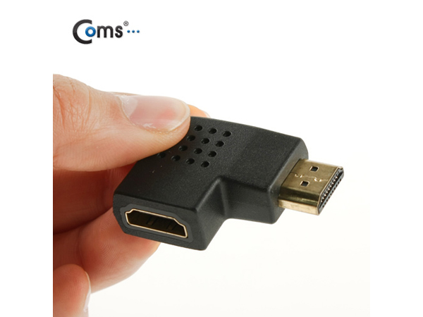 디바이스마트,케이블/전선 > 영상/음향 케이블 > HDMI/DVI 케이블,Coms,HDMI 젠더(연장 M/F, 꺾임형) 우향 90도 [SP692],HDMI 젠더 / HDMI FEMALE - MALE / 우향 꺽임형 