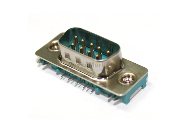 디바이스마트,커넥터/PCB > D-SUB 커넥터 > 기판용,,SLIM D-SUB 9M (5/4),D-Sub 커넥터 / 기판용 / MALE / 앵글 타입 / 2열 / 9pin / 서포트 미포함