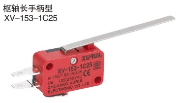 디바이스마트,스위치/부저/전기부품 > 스위치 > 마이크로 스위치/리미트 스위치,XURUI,마이크로스위치 XV-153-1C25,마이크로 스위치 / 레버 스트레이트 롱타입 /  125/250VAC 16A /  NO+NC 타입