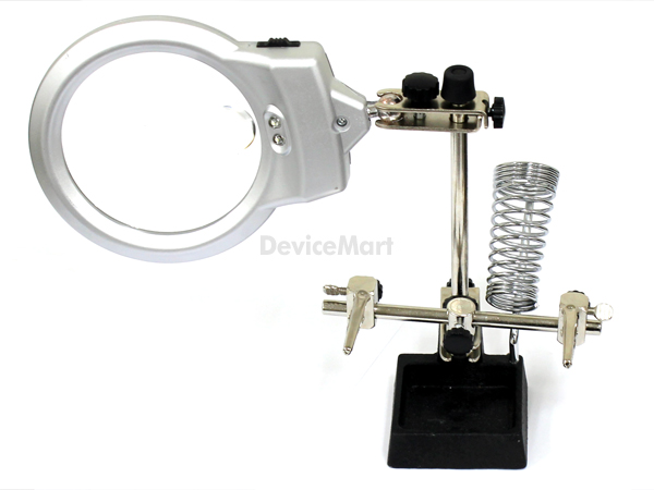 디바이스마트,수공구/전자공구/전동공구 > 전자공구 > PCB작업공구 > PCB 작업대,TNI-U,기판 고정 고급형 스탠드 NT1063T,배율 : 5X  납땜 보조기/ LED 램프, 확대경 기능/ 인두스탠드 장착 구조