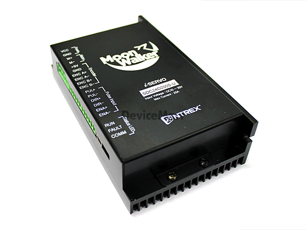 디바이스마트,기계/제어/로봇/모터 > 모터드라이버 > 브랜드(MoonWalker) 모터 드라이버 > i Servo BLDC,MoonWalker,MW-SBL24D200S-U-v2,MoonWalker 드라이버 시리즈의 첫번째 BLDC모터 서보 드라이버. 특정모터에 커스터마이징된 제품이 아닌 광학식 엔코더가 장착된 BLDC모터에서도 튜닝하여 정밀용으로 사용이 가능한 제품. 엔코더가 없는 경우, 홀센서 신호만으로 위치 및 속도제어가 가능. 또한 PC와의 연결이 용이하도록 USB단자 및 케이블을 제공 각종 정밀 튜닝이 가능한 소프트웨어를 무료로 제공. Operating Voltage: 9~30V, Operating Current:20A