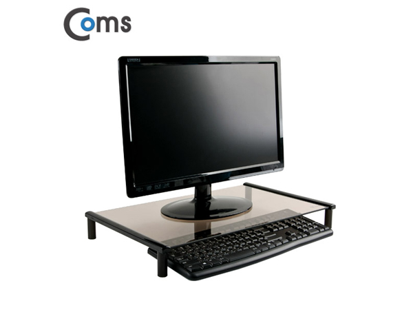 디바이스마트,,Coms,모니터,노트북 높이조절 스탠드, 1단 520*309 [LC3040],520*309 = 1ea / 강화안전유리 / 국산품 / 공간확보 / 인테리어 활용도