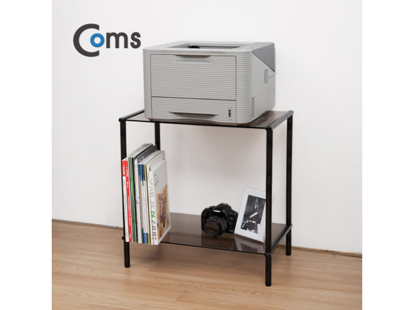 디바이스마트,,Coms,프린터,모니터,TV 높이조절 스탠드 2단 520*309 [LC3041],520*309 = 2ea / 강화안전유리 / 국산품 / 공간확보 / 인테리어 활용도