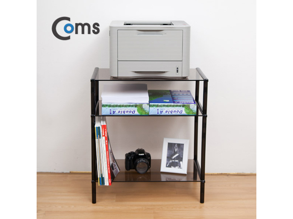 디바이스마트,,Coms,프린터,모니터,TV 높이조절 스탠드 3단 520*309 [LC3042],520*309 = 3ea / 강화안전유리 / 국산품 / 공간확보 / 인테리어 활용도