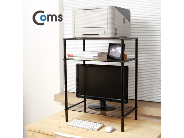 디바이스마트,,Coms,프린터,모니터,TV 높이조절 스탠드 3단 520*309 [LC3042],520*309 = 3ea / 강화안전유리 / 국산품 / 공간확보 / 인테리어 활용도