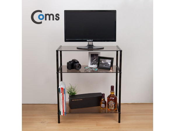 디바이스마트,,Coms,프린터,모니터,TV 높이조절 스탠드 3단 620*309 [LC3045],620*309 = 3ea / 강화안전유리 / 국산품 / 공간확보 / 인테리어 활용도