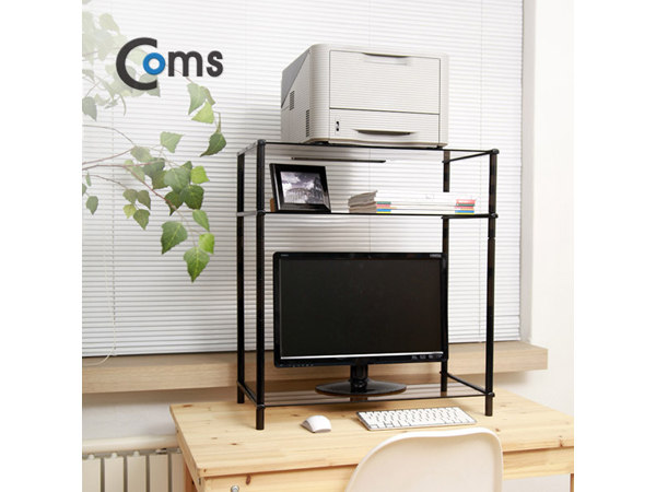 디바이스마트,,Coms,프린터,모니터,TV 높이조절 스탠드 3단 620*309 [LC3045],620*309 = 3ea / 강화안전유리 / 국산품 / 공간확보 / 인테리어 활용도