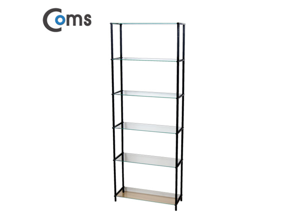 조립식 유리진열장(블랙) 6단, 투명유리 [LC3047]
