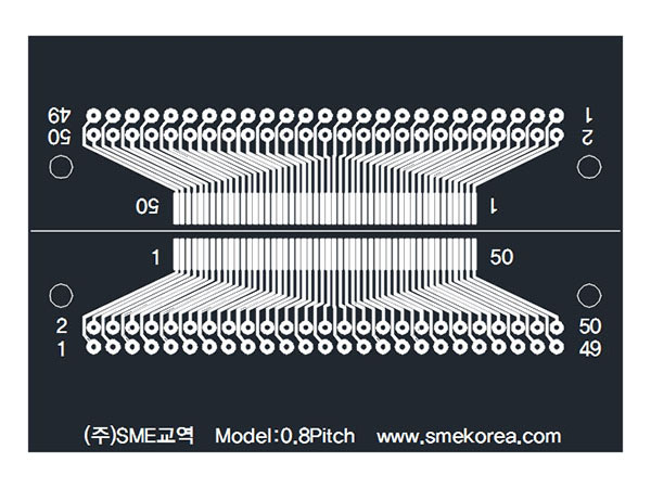 SMT 콘넥트 변환용 기판 : 양면 금도금 - 0.8mm Pitch