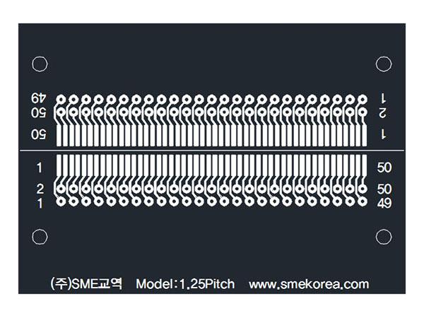 SMT 콘넥트 변환용 기판 : 양면 금도금 - 1.25mm Pitch