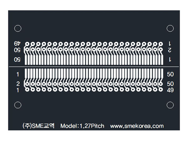 SMT 콘넥트 변환용 기판 : 양면 금도금 - 1.27mm Pitch