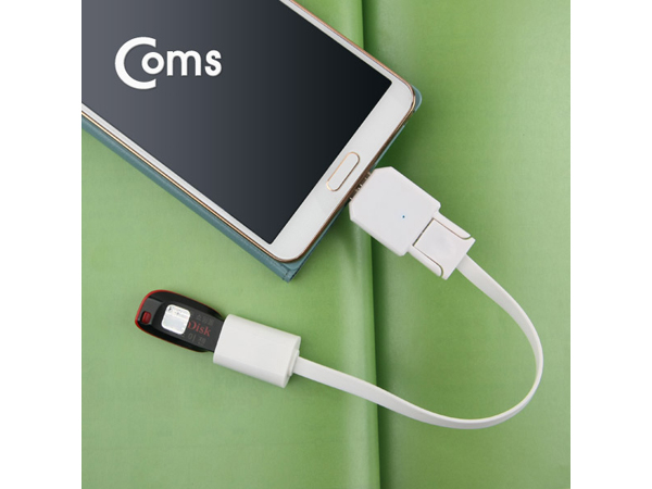 디바이스마트,,Coms,스마트폰 OTG 젠더(꼬리물기) Micro 2.0/3.0(M) USB(F) [ITA996],Micro 2.0 & 3.0 OTG 케이블 / 추가 전원 공급 USB 케이블