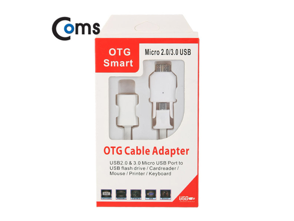 디바이스마트,,Coms,스마트폰 OTG 젠더(꼬리물기) Micro 2.0/3.0(M) USB(F) [ITA996],Micro 2.0 & 3.0 OTG 케이블 / 추가 전원 공급 USB 케이블