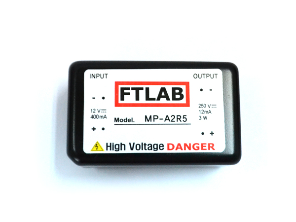디바이스마트,전원/파워/배터리 > DC-DC 컨버터 모듈 > 승압형 모듈(실장, 절연 스위칭),에프티랩,고전압 DCDC 컨버터 3W 250V(MP-A2R5),실장형 / 가변출력전압 / 가변방식 : Input Voltage / 1ch 출력 / 승압형 3W 절연 스위칭 컨버터 / 입력전압 : 0V~15V / 출력전압 : 0V~250V / 출력전류 : 0.083mA / 변환효율 : 최대 0% / 절연전압 : 35250V / 입력단자 : 스루홀 핀 / 출력단자 : 스루홀 핀 / 패키지 : 밀폐형 모듈