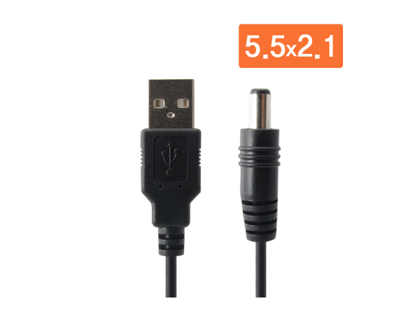 NETmate USB 전원 케이블 1m (5.5x2.1mm/블랙) NMC-UP21