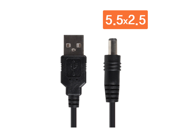 NETmate USB 전원 케이블 1m (5.5x2.5mm/블랙) NMC-UP25