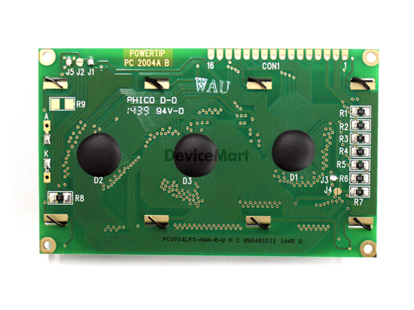 디바이스마트,LED/LCD > LCD 캐릭터/그래픽 > 캐릭터 LCD,POWERTIP,PC2004LRS-AWA-B-Q,20x4 캐릭터 lcd, Positive Yellow/Green 백라이트, Module size : 98.0mm(L) x 60.0mm(w) x 13.3mm(H)