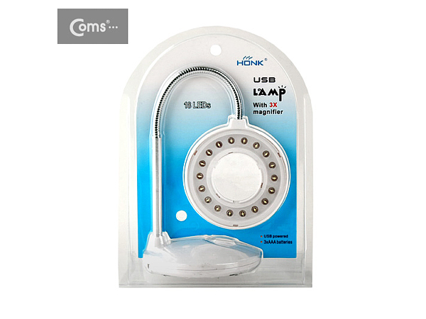 디바이스마트,컴퓨터/모바일/가전 > 가구/사무용품/공구 > 조명기기 > 전구(램프),Coms,USB 램프 (라인형), 18LED [BU566],ON/OFF 기능 / 3X 돋보기
